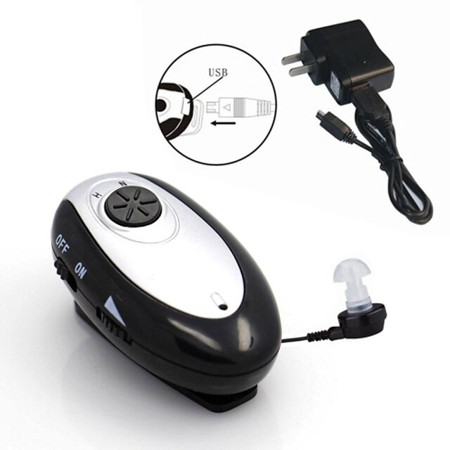  nuevo mini audífono recargable ayuda tono ajustable sonido audiphone amplificador Acousticon bolsillo cuerpo