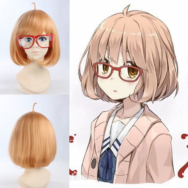  Angelaicos Women Kyokai No Kanata Kuriyama Mirai Cute Girl Blonde Anime Halloween Party Costume Cosplay Bob Wig