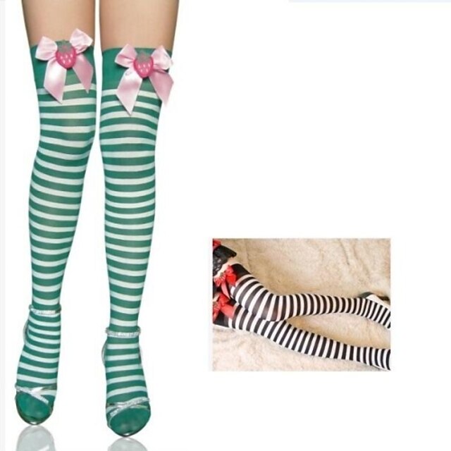  Dance Accessories Stripe Bowknot Stockings(More colors)