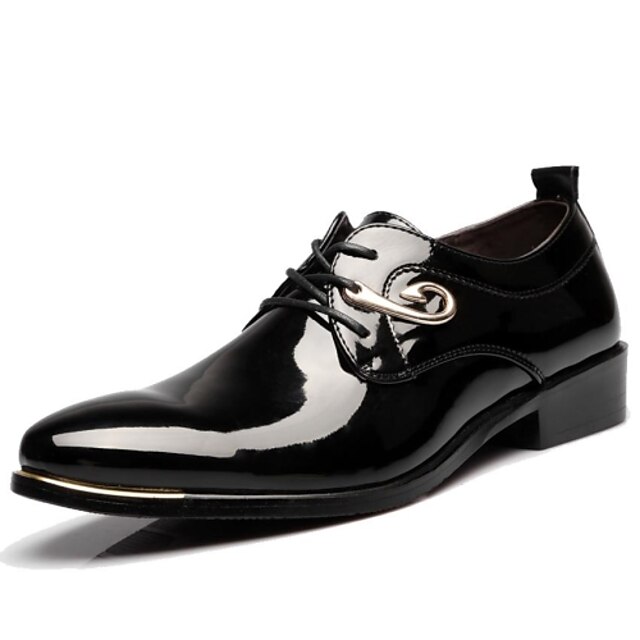  Zapatos de Hombre Oxfords Boda / Oficina y Trabajo / Casual Cuero Negro / Bermellón
