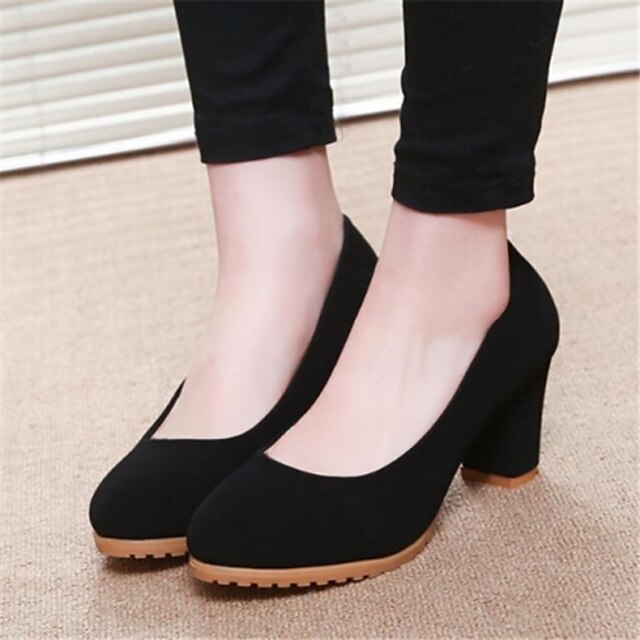  Women's Shoes Round Toe Chunky Heel Pumps Shoes More Colors available