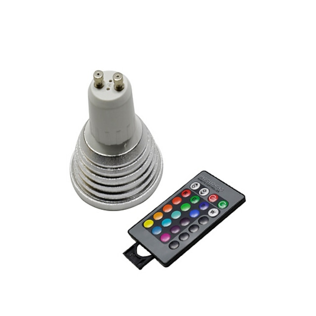  1pç 3 W Lâmpadas de Foco de LED 230lm GU10 3 Contas LED Controle Remoto RGB 220-240 V / 1 pç / RoHs