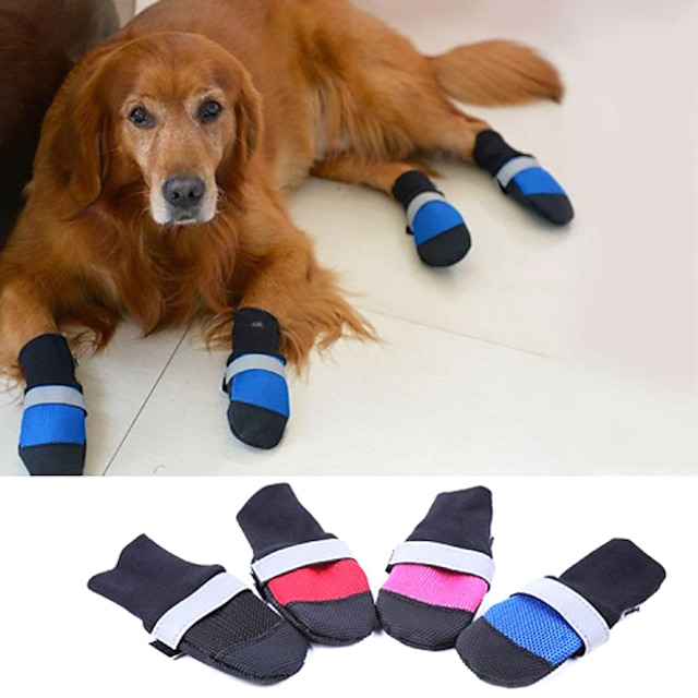  Chien Chaussures & Bottes Garder au chaud Couleur Pleine Pour les animaux domestiques Tissu Noir / Hiver