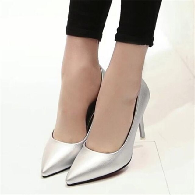  Women's Shoes Stiletto Heel Heels/Pointed Toe Pumps/Heels Dress Silver/Gold