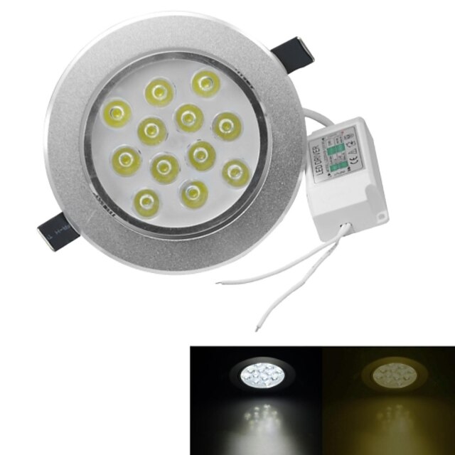  1pc 12 W 3000-3200/6000-6500 lm 12 LED χάντρες LED Υψηλης Ισχύος Με ροοστάτη Θερμό Λευκό Ψυχρό Λευκό 100-240 V