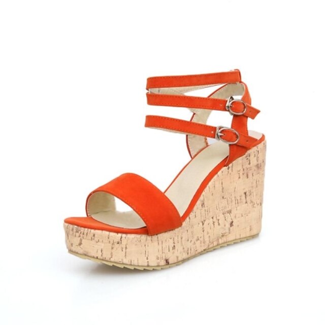  Damenschuhe - Sandalen - Kleid - Vlies - Keilabsatz - Wedges / Fersenriemen - Schwarz / Blau / Orange