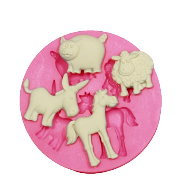  molde burro ovelhas molde porco bolo cavalo decoração silicone forma de animal para o artesanato doces fondant jóias argila resina pmc