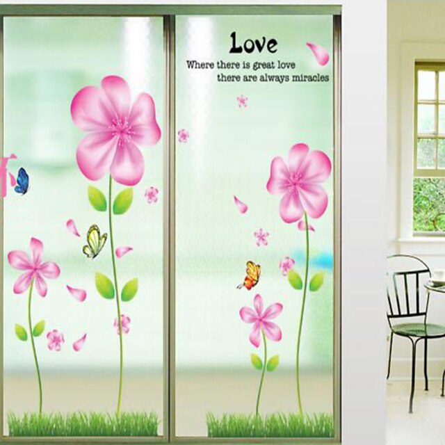  Cartoon Florals Wall Stickers Plane Wall Stickers Decorative Wall Stickers Material Removable Home Decoration Wall Decal