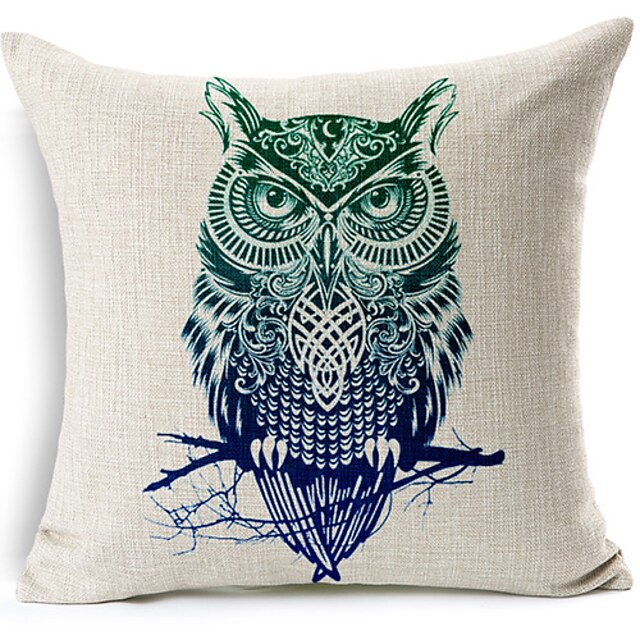  modemodern style pöllö kuviollinen puuvilla / pellava koriste tyyny