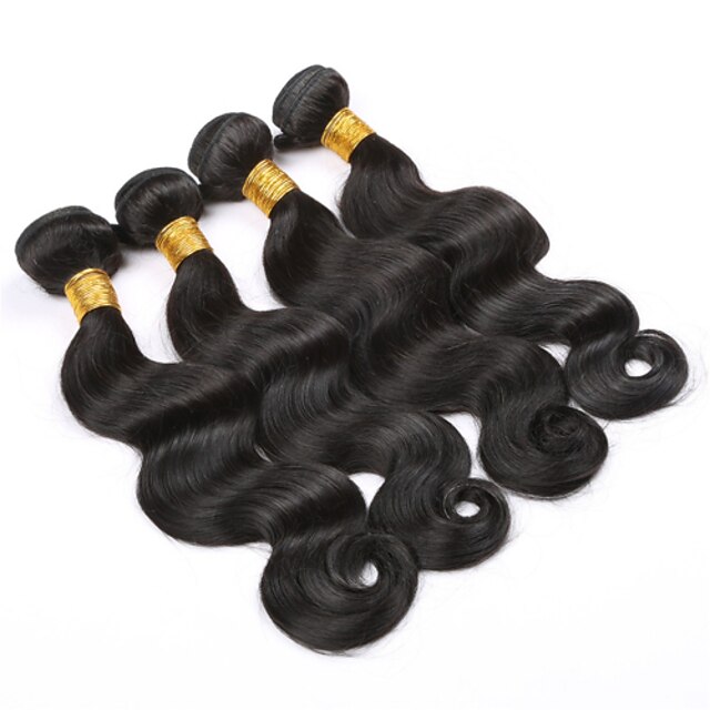  Weft Hair Extensions Human Hair 4 Bundles Pack Body Wave 8-30 inch Hair Extensions / 8A
