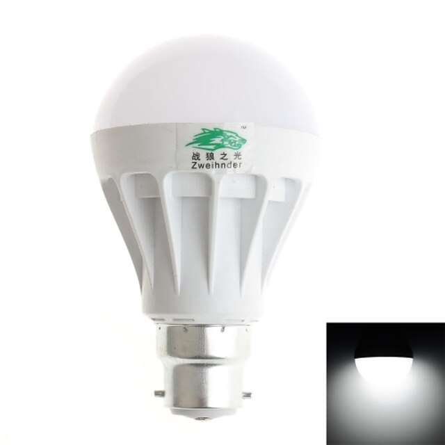  B22 Круглые LED лампы A70 12 светодиоды SMD 5630 Декоративная Холодный белый 600lm 6000-6500K AC 220-240V 