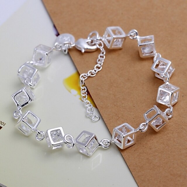 Women's Charm Bracelet Ladies Silver Plated Bracelet Jewelry For Christmas Gifts Wedding Party Casual Daily