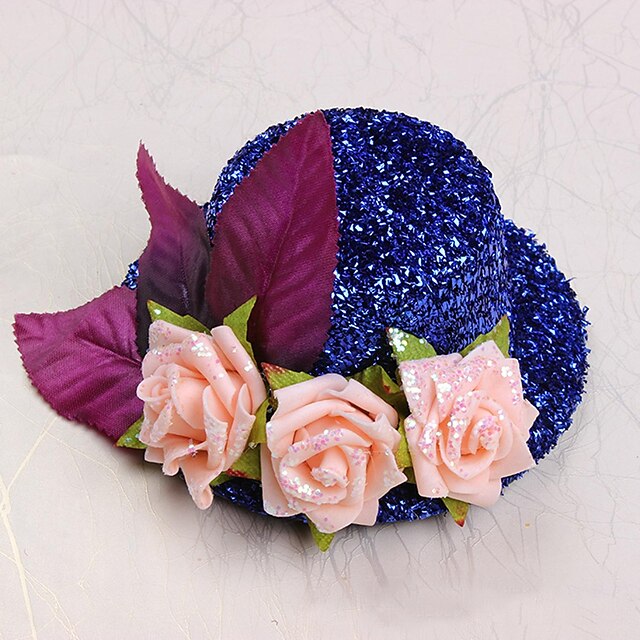  Flower Girl Polyester/Cotton Hats With Roses Wedding/Party Headpiece