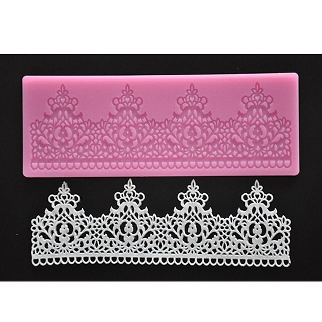  FOUR-C силикона шнурок мат декор торта колодок текстурированные формы торт цвет розовый