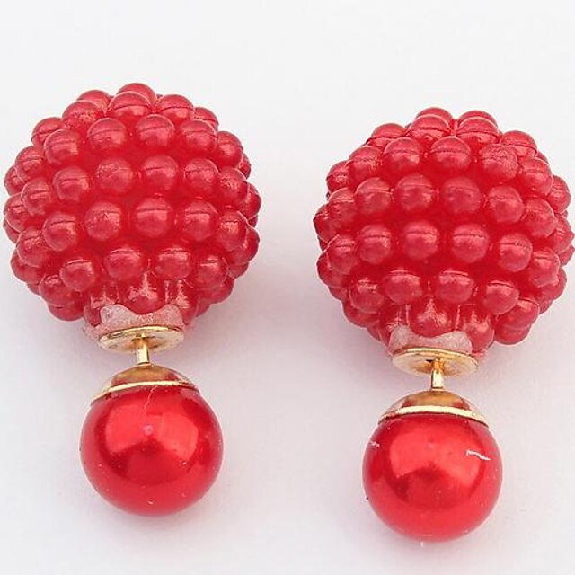  Women's Stud Earrings European Cute Resin Earrings Jewelry Brown / Red / Pink For