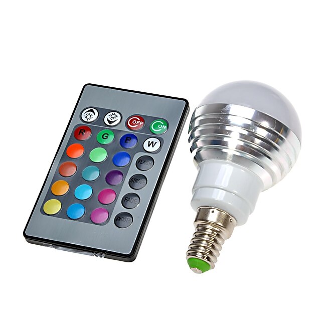  1pc LED Globe Bulbs 300 lm E14 1 LED Beads Remote-Controlled RGB 100-240 V