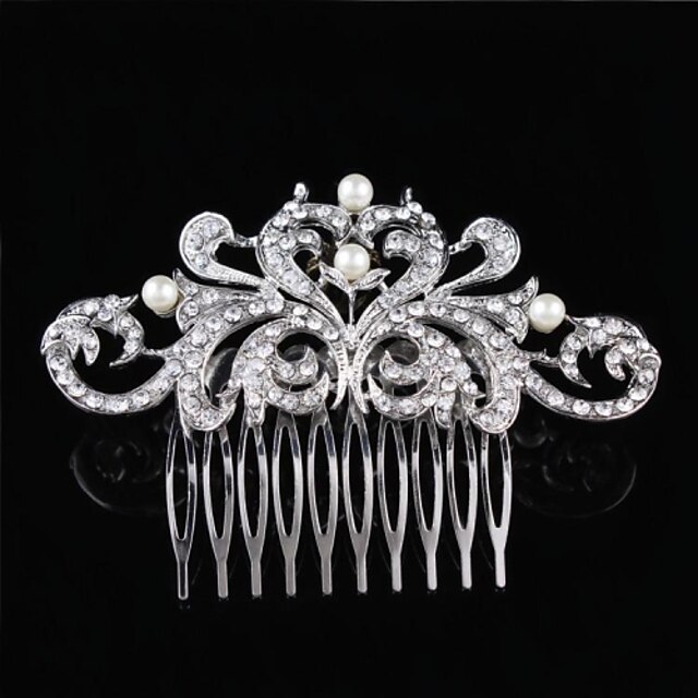  Sterling Silver Crystal Alloy Hair Combs Flowers Headpiece