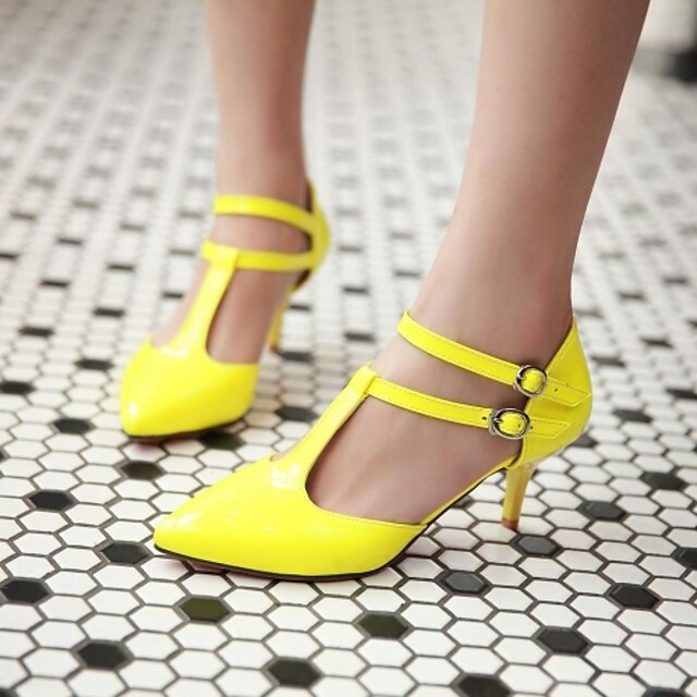  Γυναικεία παπούτσια - Πέδιλα - Φόρεμα - Τακούνι Στιλέτο - Με Τακούνι / Μυτερό - Δερματίνη - Μαύρο / Κίτρινο / Πράσινο / Ροζ / Άσπρο