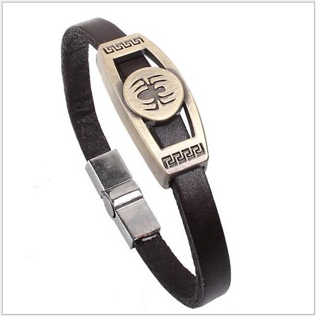  Men's Spiders Animal Vintage Party Work Casual Leather Leather Bracelet Jewelry Brown For