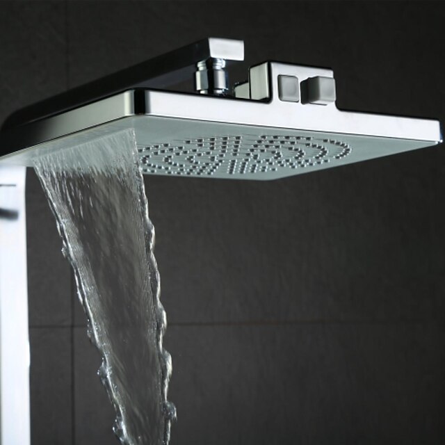 Brusehaner - Moderne Krom Bruse System Keramik Ventil Bath Shower Mixer Taps / Messing / Enkelt håndtag tre huller