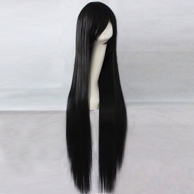  Косплэй парики Парики из искусственных волос Прямой Прямой силуэт Ассиметричная стрижка Парик Длинные Черный Искусственные волосы 32 дюймовый Жен. Природные волосы Черный