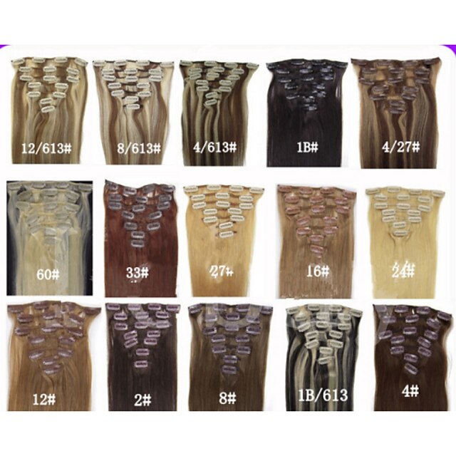  20 7pcs remy clips in human hair extensions 70g for women s beauty hairsalon in fashion many colours available