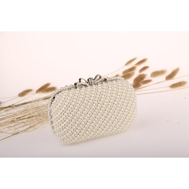  Women's Pearls Acrylic Evening Bag White / Ivory