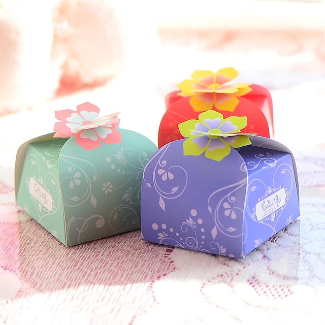  Creative Card Paper Favor Holder With Favor Boxes-12 Wedding Favors
