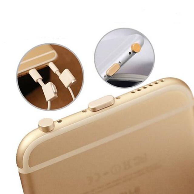  prise d'écouteur& port de charge bouchon anti-poussière réglé pour iphone 6 / iphone 6 plus / ipad air2 / ipad mini3