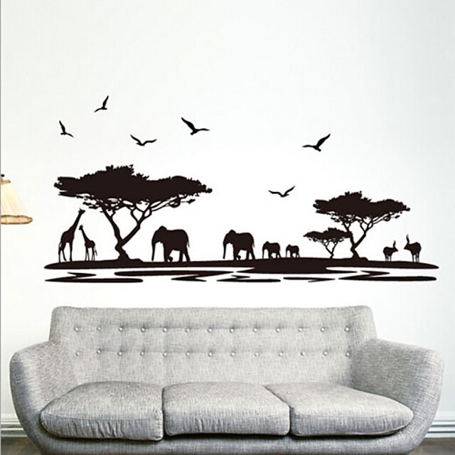  Paysage Animaux Bande dessinée Stickers muraux Autocollants avion Autocollants muraux décoratifs, Vinyle Décoration d'intérieur Calque