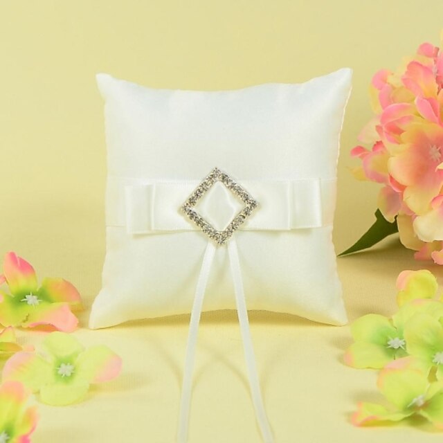  Ring Pillow In Satin With Sash And Rhinestone Wedding Ceremony