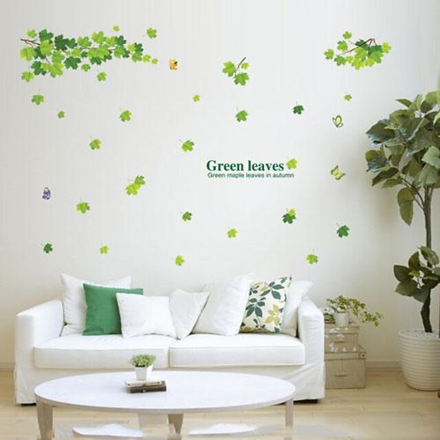  περιβαλλοντικές αφαιρούμενο πράσινα φύλλα και αυτοκόλλητο υποκατάστημα PVC τοίχο