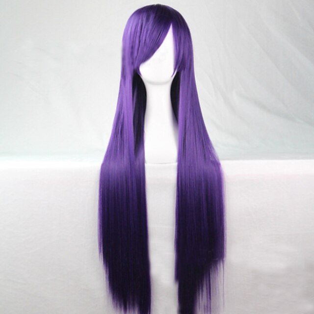  Cosplay Costume Wig Synthetic Wig Straight Straight Asymmetrical Wig Long Violet Synthetic Hair 28 inch Women's Natural Hairline Purple