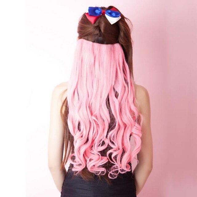  La extensión del pelo - para Mujer - Sintético - Rosa - Rizado