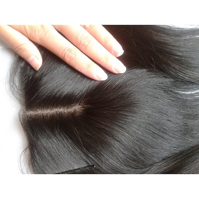  PANSY Επεκτάσεις ανθρώπινα μαλλιών Ίσιο Φυσικά μαλλιά Κομμάτι μαλλιών Μαλαισιανή Καφέ Γυναικεία Φυσικό Μαύρο