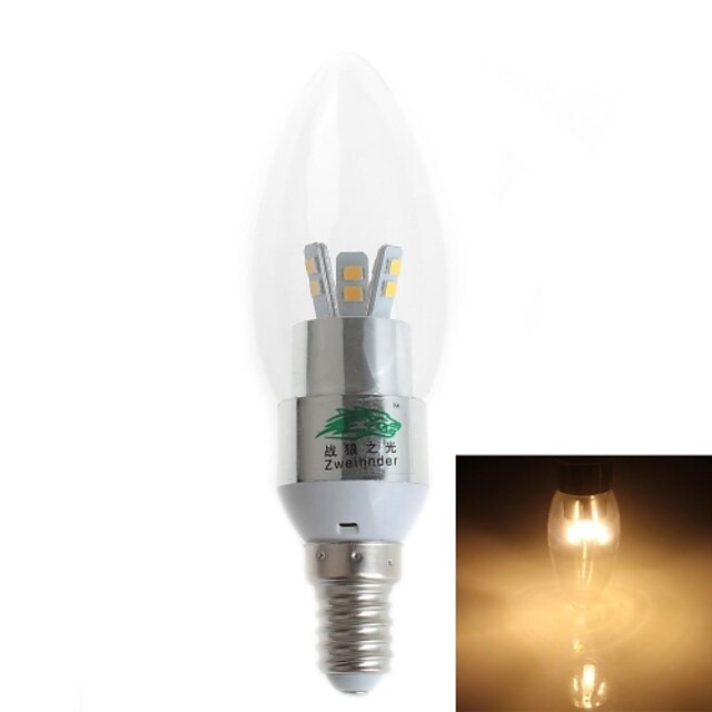  E14 LED Candle Lights 12 SMD 2835 280 lm Warm White 3000-3500 K AC 220-240 V