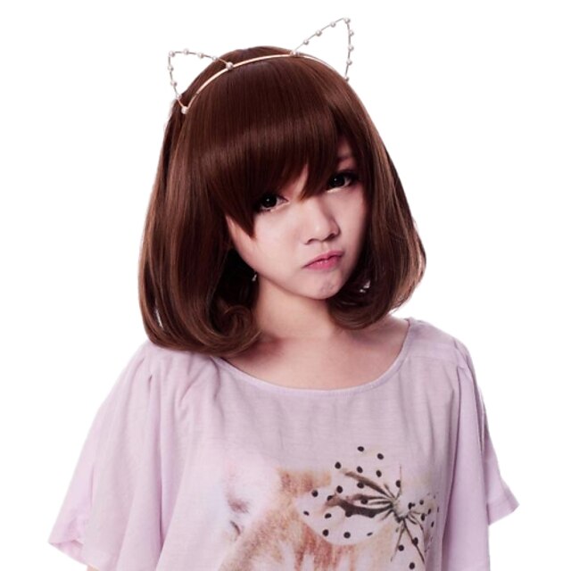  Lolita Perruques de Cosplay Femme 14 pouce Fibre résistante à la chaleur Marron Perruque Anime
