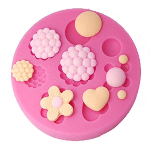  FOUR-C Cake Decor Mould Buttons Gum Paste Mold Cupcake Topper,Cake Decorating Tools Supplies,Fondant Decoration Tools