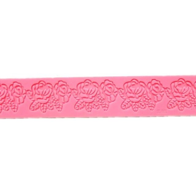  flor color de rosa molde de la torta del cordón