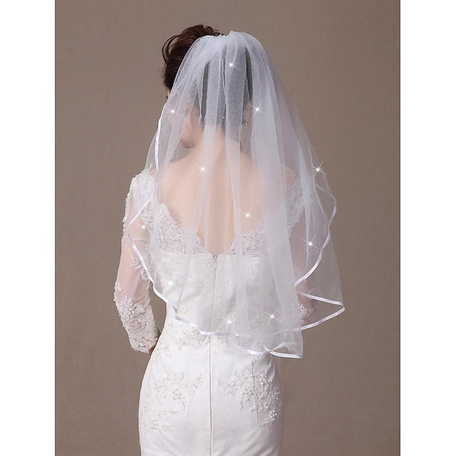  ヘッドドレス リボン付きウェディングベール 結婚式 ウェディング ショートベール チュール 80cm　ウエディング用品　パーティーグッズ
