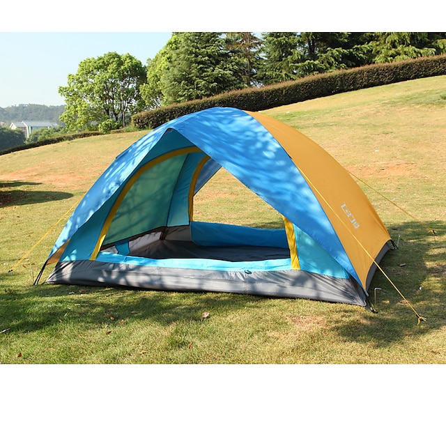  AOTU 2 Personen Zelt Doppel Camping Zelt Feuchtigkeitsundurchlässig Gut belüftet Wasserdicht Windundurchlässig Regendicht Staubdicht für