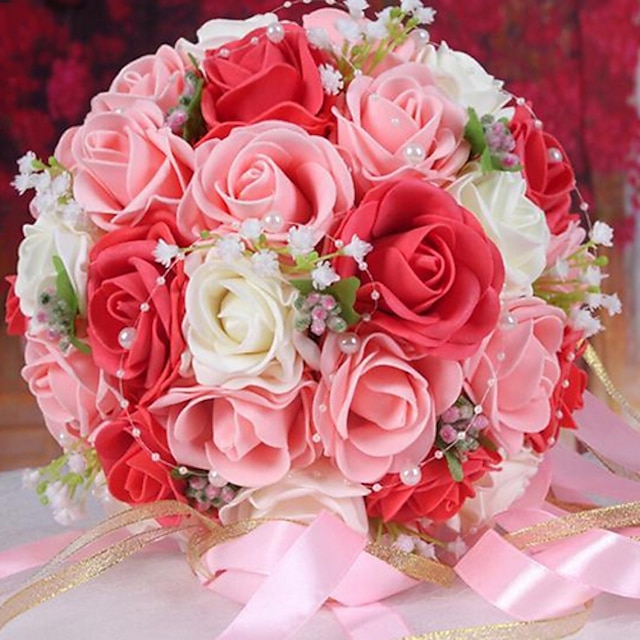  1 Κλαδί Styrofoam Τριαντάφυλλα Λουλούδι για Τραπέζι Ψεύτικα λουλούδια