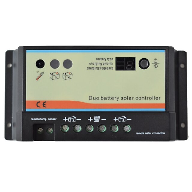  epsolar 20a kahden akun aurinko maksu-ohjain 12v 24v duo-akkulaturi db-20a