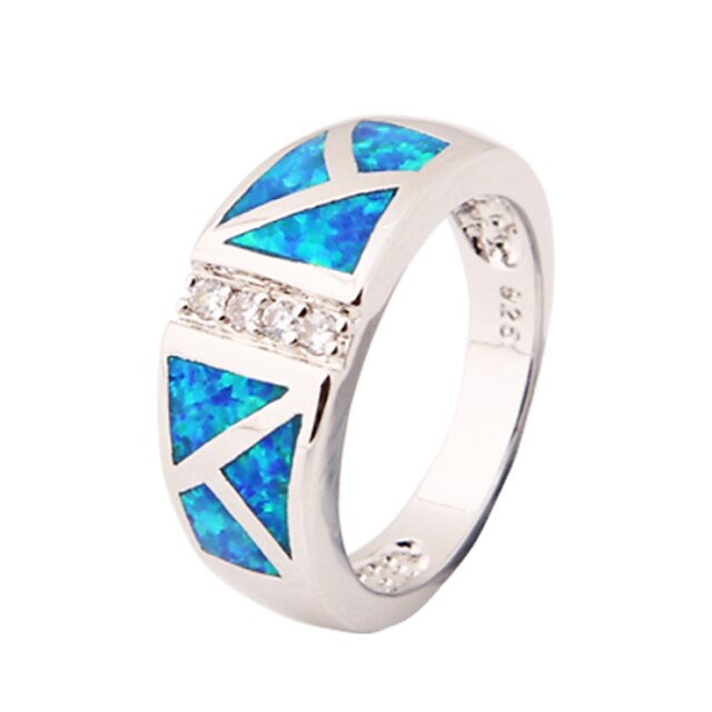  Dames Statement Ring Blauw Synthetische Edelstenen Zirkonia Modieus Bruiloft Feest Dagelijks Causaal Sport Kostuum juwelen