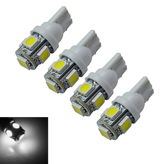  T10 Decoration Light 5 SMD 5050 70-90lm Cold White 6000-6500K DC 12V