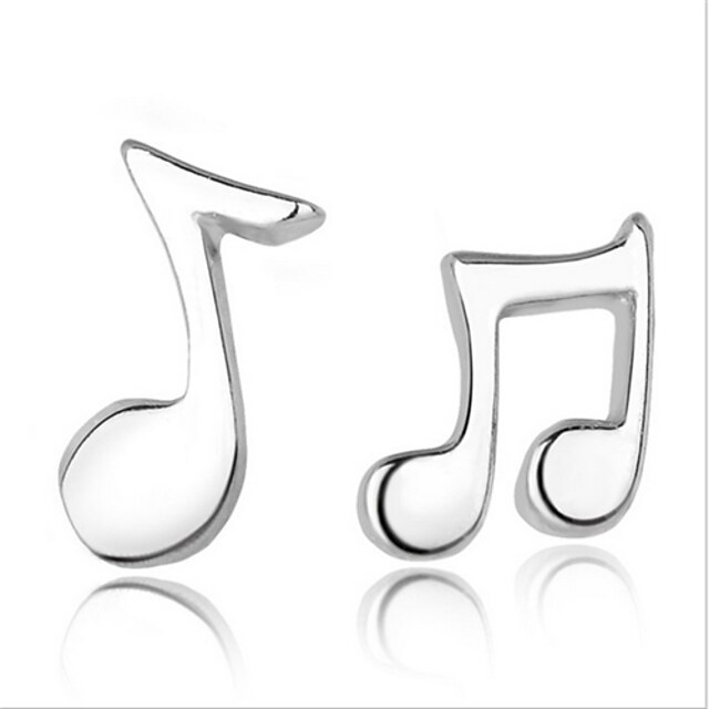  Pentru femei Cercei Stud Muzică Notă Muzicală Plastic Argintiu cercei Bijuterii Pentru Petrecere Zilnic Casual