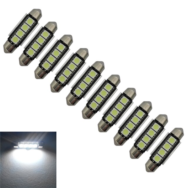  10pcs 80-90lm Festong Dekorations Lys 4 LED perler SMD 5050 Kjølig hvit 12V