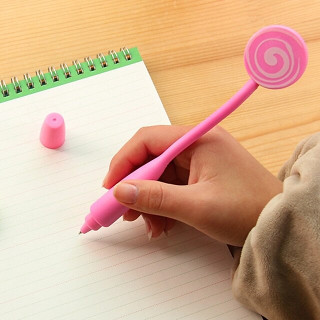  Curve Lollipop Stylish Multi Color Ballpoint Pen (Random Delivery)
