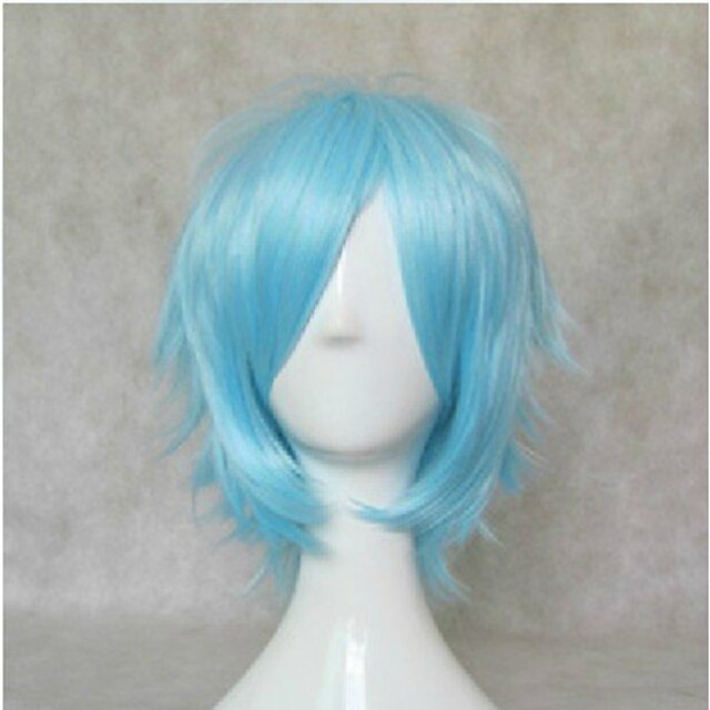  shigaraki cosplay mha cosplay my hero academia cosplay synthétique perruque straight wig short blue anime wig