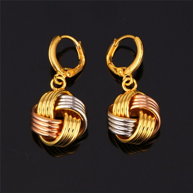  oro 18k topgold nuove carino orecchini pendenti 3 di tono multi colore placcato regalo collana per le donne di alta qualità